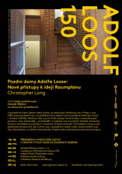 Adolf Loos 150: online přednáška Christophera Longa o proměnách Loosovy koncepce Raumplanu, pozvánka.