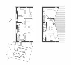 RD Kočkov, půdorysy, 3+1 architekti