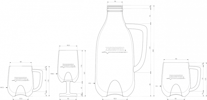 Sabina Žáková, Nápojové sklo pro pivovar Zichovec, set - foto