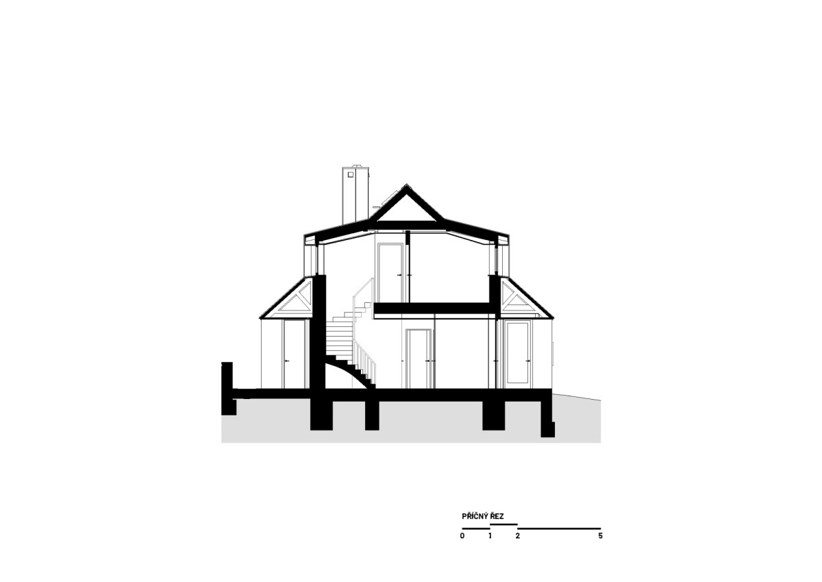 Řez (Šumavská chalupa; Atelier VAS)