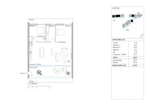 Lacaton & Vassal architectes, sociální byty v Mulhouse, dvoupokojový byt, výkres