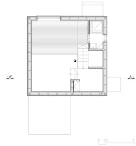 Chata v Liptálu, Ellement Architects/ Hana Maršíková, Jitka Ressová, půdorys 2NP