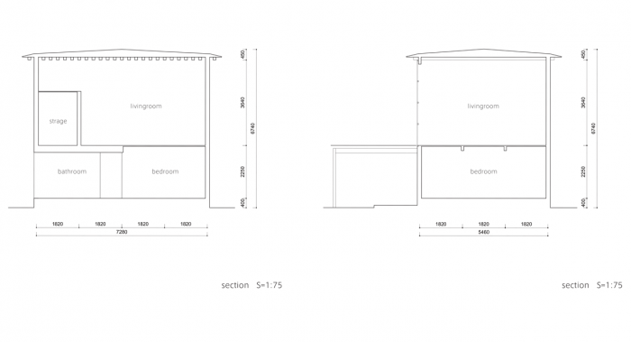 Tetsuo Yamaji Architects, Module Grid House, řezy – foto