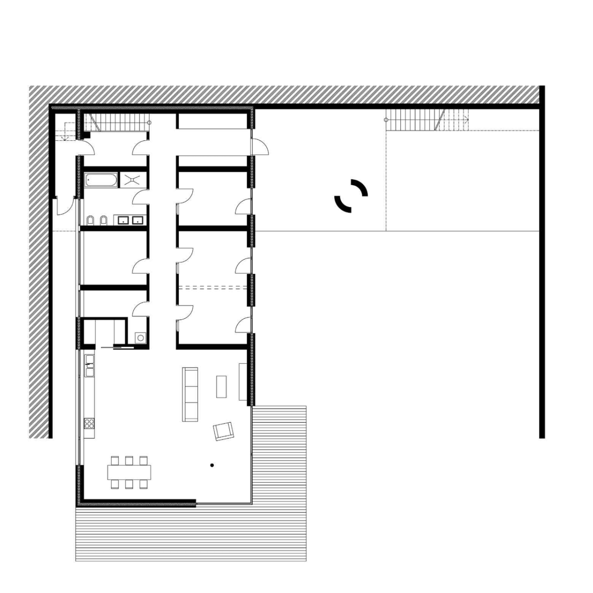 Kamil Mrva Architects, RD v Novém Jičíně, půdorys 2. NP – foto