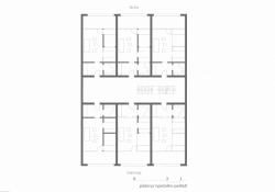 Pavla Maxová, Jan Novotný, Blok z domů, Hipster House, půdorys typického podlaží - foto