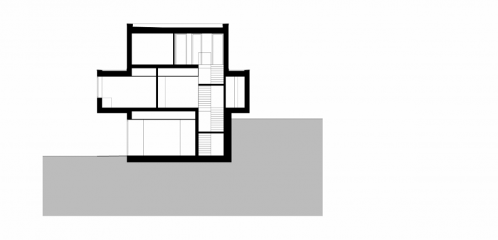 Rodinný dům v Brně-Kohoutovicích, Kuba&Pilař architekti / Tomáš Pilař, Ladislav Kuba, Helena Hovorková, Milena Galátová, Martin Hlava, příčný řez