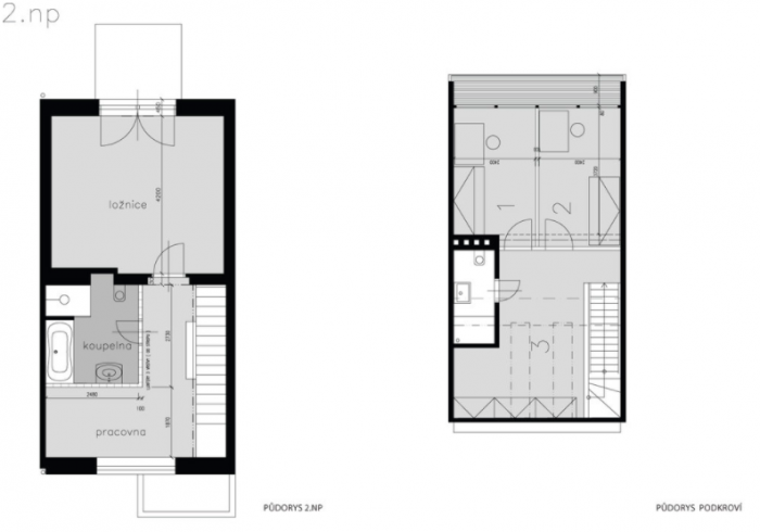 Rekonstrukce rodinného domu, nákresy