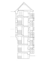 Řez (Rekonstrukce měšťanský dům na Valdštejnském náměstí, Formafatal)