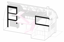 Studio Raketoplán, Stodola Benešov, axonometrie – foto