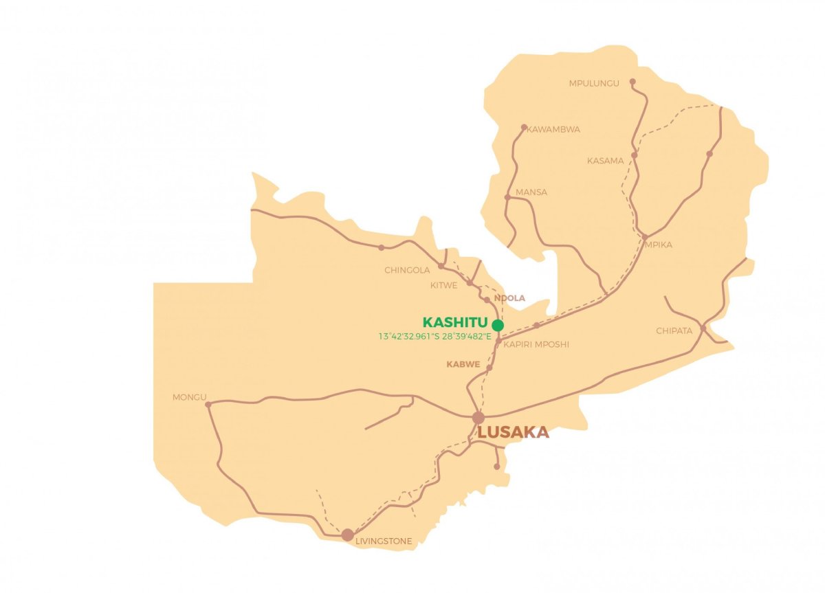 Mapa Zambie