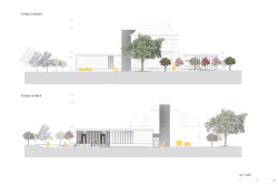 Pohled západní a severní (Městská knihovna v Rožnově pod Radhoštěm, ČTYŘSTĚN)