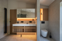 Koupelna (Industriální přestavba rodinného domu; Atel!er)