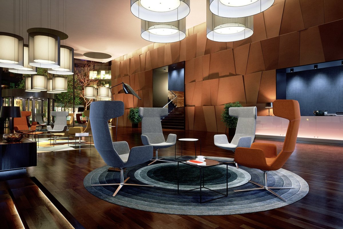 Křeslo Flexi Lounge od LD Seating, které navrhlo italské studio Orlandini Design.