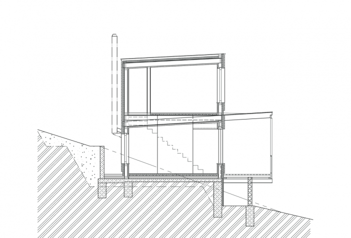 3+1 architekti, RD Vaňov, řez příčný – foto
