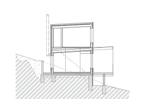 3+1 architekti, RD Vaňov, řez příčný – foto