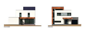 Na předměstí desetitisícového západočeského města roste moderní rodinný dům. Za jeho architekturou stojí Petr Sladký, projekční část zajistila kancelář AW Projekt. (na obrázku pohled severní a jižní)