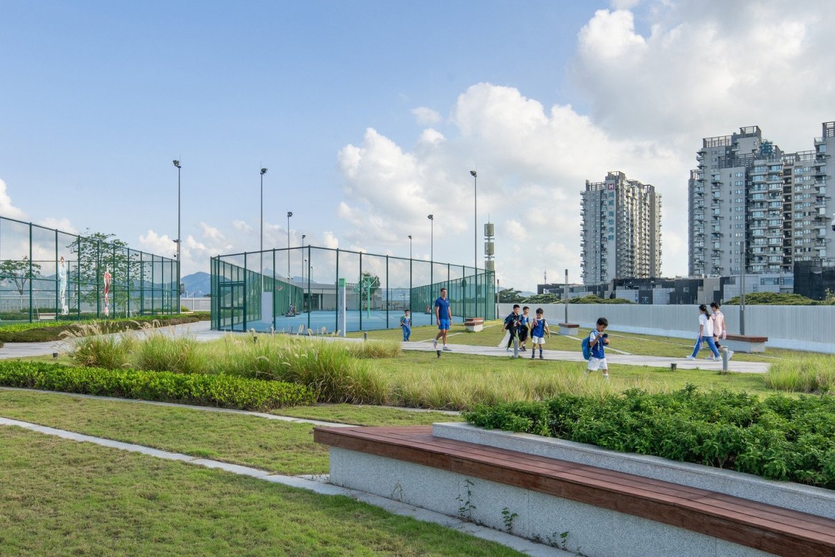 Park od studia Crossboundaries v čínském Šen-čenu