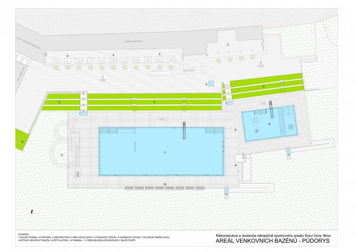 Architekti DRNH, Sportovní a rekreační areál Kraví hora, půdorys areál – foto