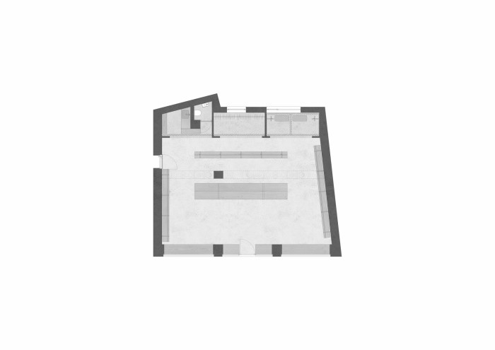 Showroom NEHERA, půdorys, Martin Skoček