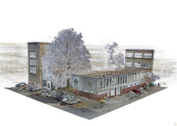 Náhled na mračno bodů – zvýrazněné mračno bodů b06 vstup-šatny-vedení školy