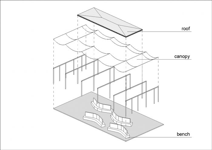 +48 Grupa Projektowa, Vladimír Balda, Jiří Žid, Pavilon na nábřeží Dněpru, model, schéma – foto