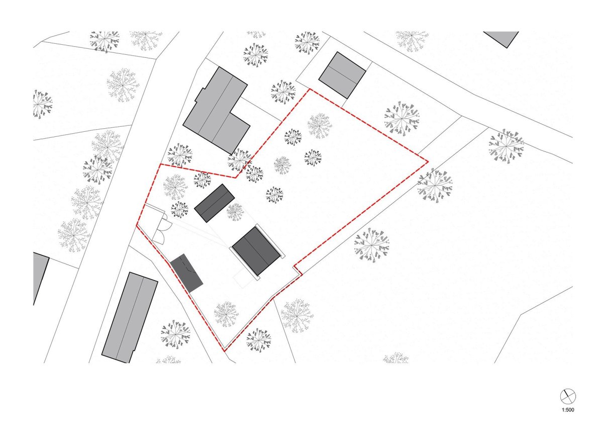 Rodinný dům Stará Červená Voda, TŘI.ČTRNÁCT architekti / Ondrej Palenčar, nová situace
