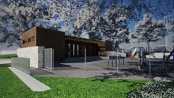 Mračno bodů využijete i pro vizualizace. Příklad 3D modelu návrhu umístěný do okolí interpretovaného mračnem bodů v programu Twinmotion.