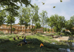 Vítězný návrh školy pro Jílové u Prahy od studia Perspektiv.