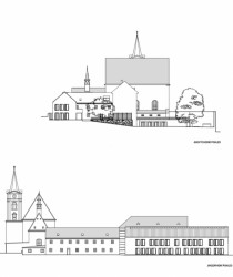 Přístavba Katolického gymnázia v Třebíči, Ateliér Tišnovka, jihovýchodní a jihozápadní pohled