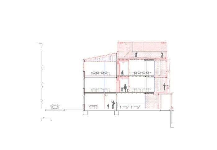 Škola v Barceloně od Harquitectes, půdorys