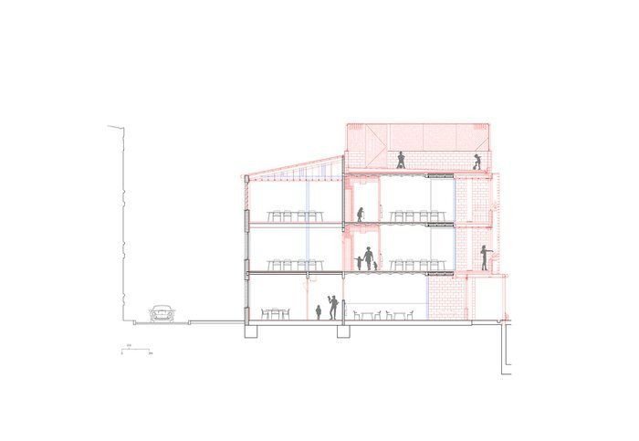 Škola v Barceloně od Harquitectes, půdorys
