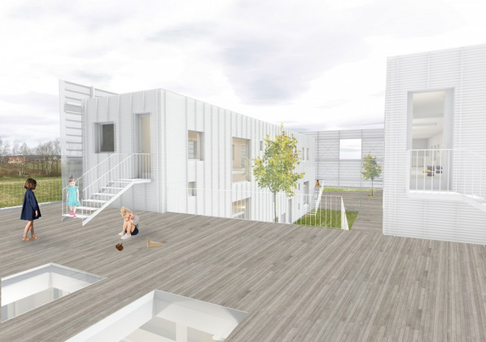 Mateřská škola ve Vratislavicích nad Nisou, vizualizace, Petr Stolín a Alena Mičeková