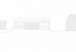 Revitalizace areálu Sokolovny v Rokycanech, Rusina Frei architekti / Martin Rusina, Martin Frei, Gabriela Sládečková, pohled východ