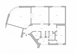 Byt Dejvice, půdorys původní stav, KONCEPTUAL