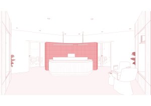 Perspektiva (Zrekonstruované kanceláře v Paláci Akropolis; Marco Maio Architects)