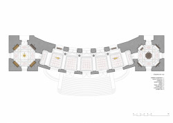 Návrh vstupního prostoru Rudolfina, půdorys.