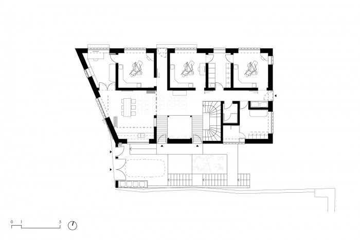 Zubaři Nad Mlýnem, půdorys 2np, studio Raketoplán