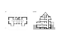 Půdorys 4. NP, řez (Centrum Hořec; ADR)
