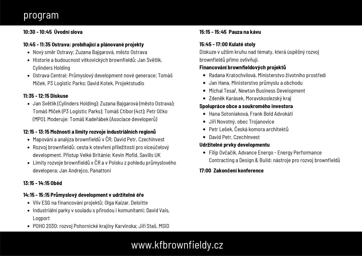 Konference Brownfieldy se zaměří na průmyslový rozvoj opuštěných městských částí