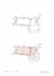 Hospodářská budova na hradě Uhrovec, Atelier ô / Martin Varga, Martin Kvitkovský, Pavol Pauliny, půdorys
