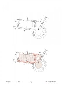 Hospodářská budova na hradě Uhrovec, Atelier ô / Martin Varga, Martin Kvitkovský, Pavol Pauliny, půdorys