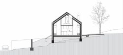 dekleva gregorič arhitekt, Compact Karst House, příčný řez - foto