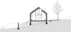 dekleva gregorič arhitekt, Compact Karst House, příčný řez - foto