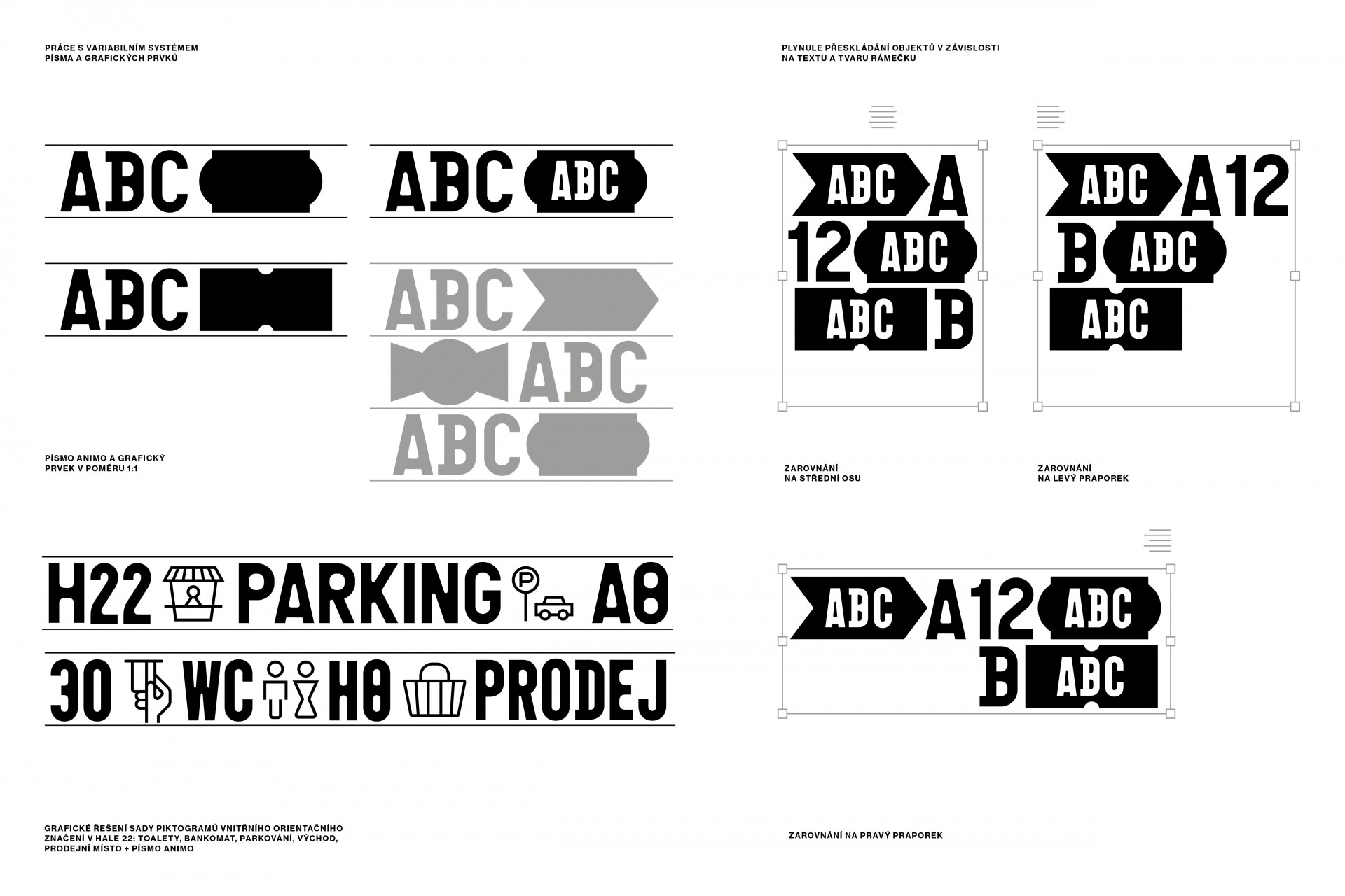 Písmo Animo (Heavyweight) a modulární systém tvarosloví grafických prvků
