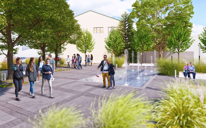 Vítězný návrh v architektonicko-urbanistické soutěži „Potenciál města Žďár nad Sázavou“, vizualizace, MS Plan s.r.o.