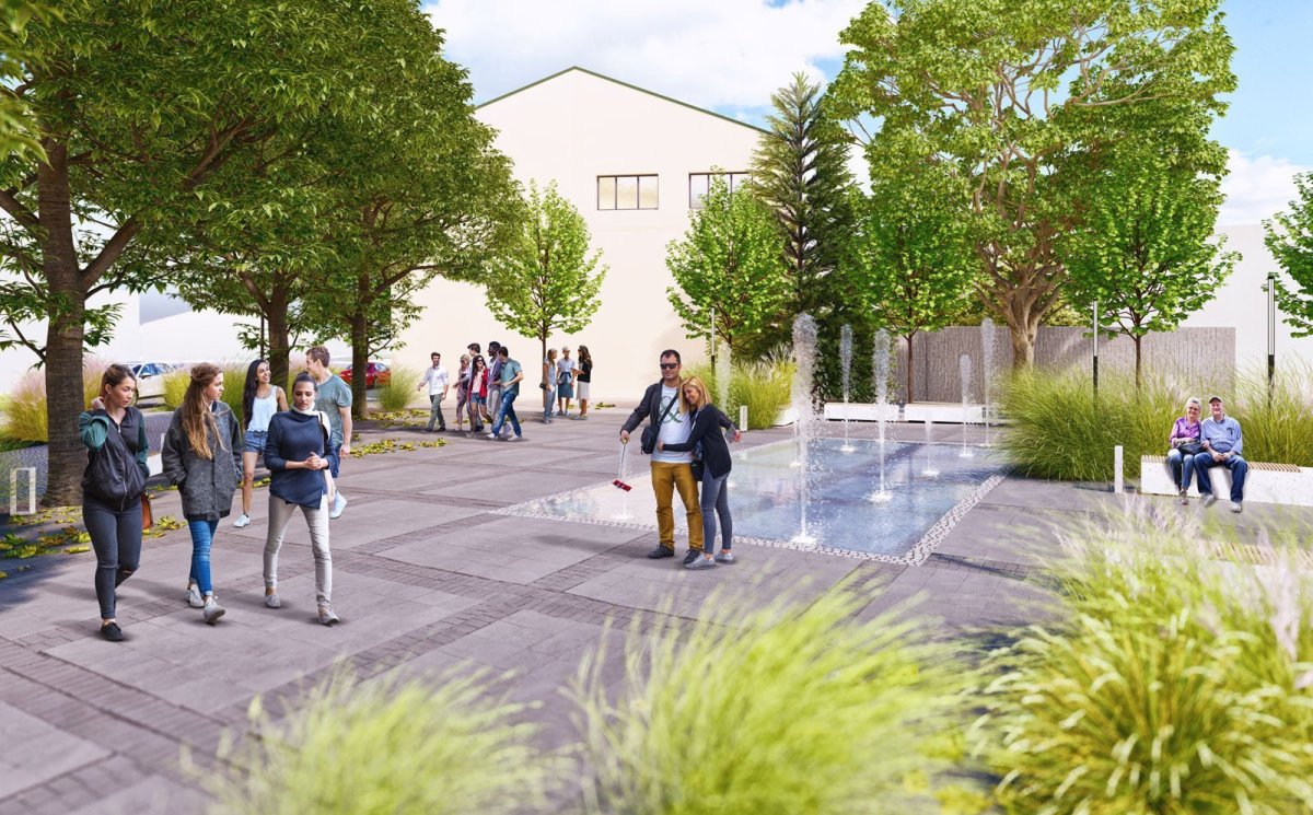 Vítězný návrh v architektonicko-urbanistické soutěži „Potenciál města Žďár nad Sázavou“, vizualizace, MS Plan s.r.o.