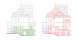 Pohled západní (Rekonstrukce vily na Vinohradech; Atelier Hajný)