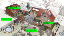 Rozdělení mračna bodů na dílčí mračna a jejich naředění dle účelu užití. Po úpravách mají všechna mračna bodů celkovou velikost 634 MB (34.036.154 bodů).