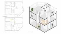 Půdorysy + axonometrie