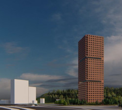 Návrh studentského bydlení v Holešovicích, vizualizace, Darina Kogut.